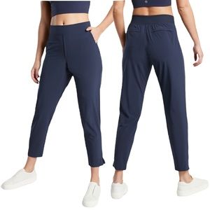 Athleta Navy Blue Lightweight Brooklyn Everyday Travel Ankle Pants Size 12 Tall